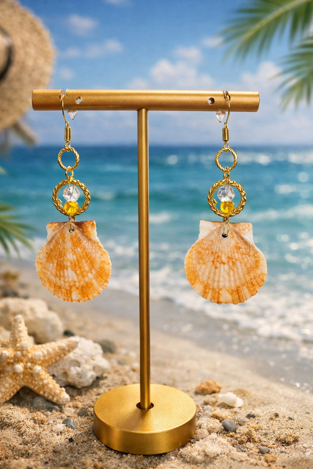 Seaside Sparkle Scallop Earrings