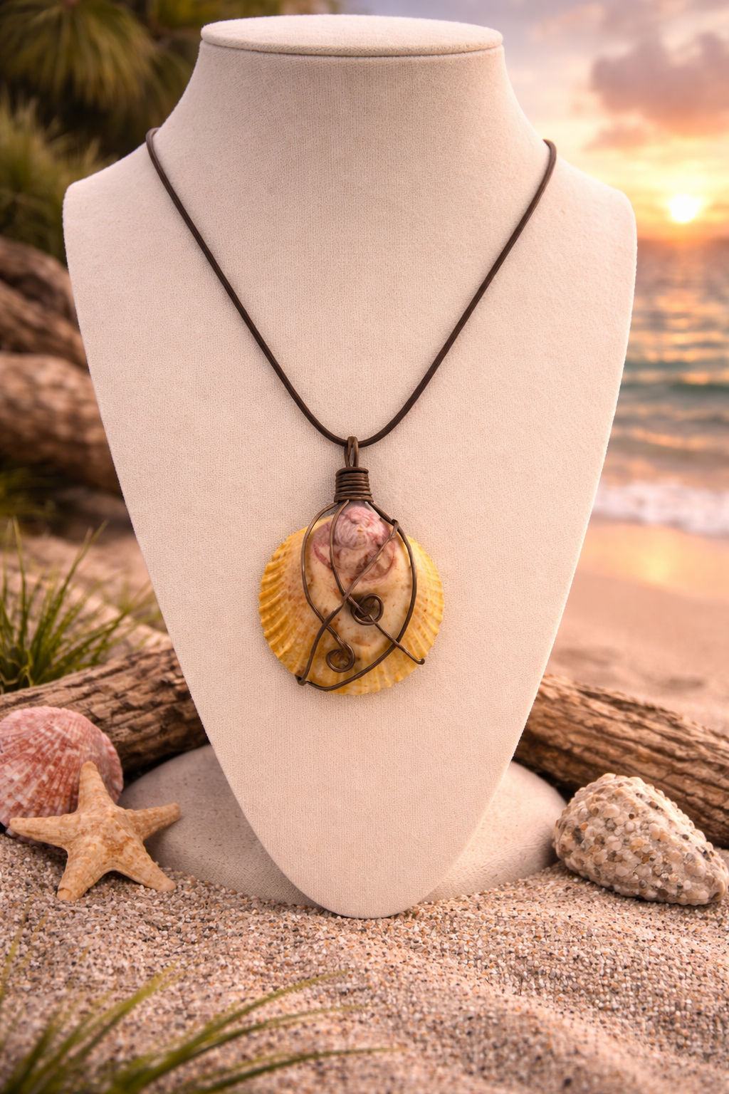 Sunset Treasure Florida Cockle Necklace