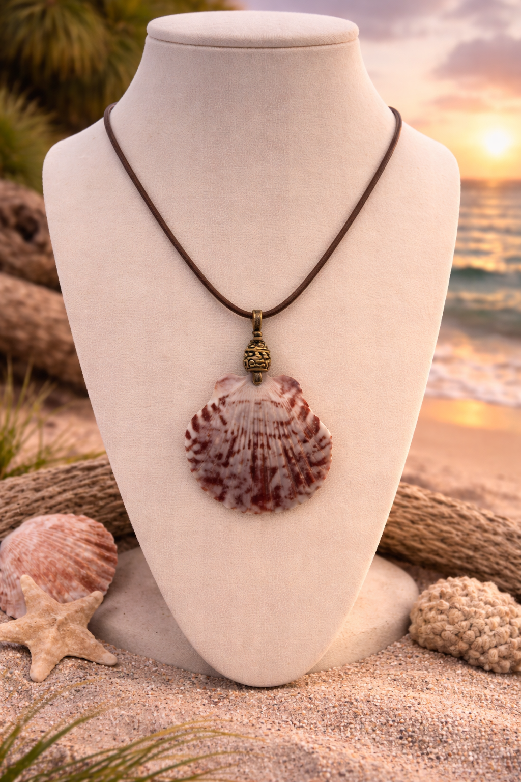 Ruby Shore Scallop Necklace