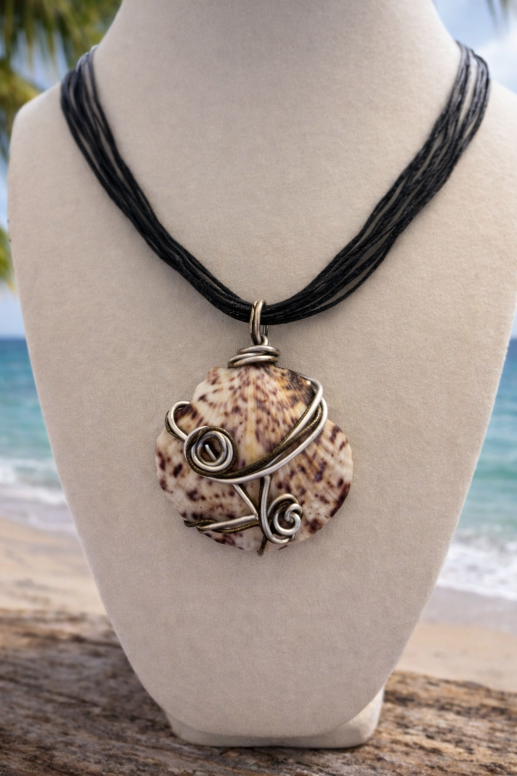 Ocean Swirl Scallop Necklace
