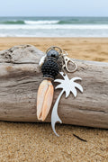 Palm Tree & Lettered Olive Shell Keychain