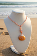Sunset Orange Bloom Shell Necklace