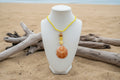 Golden Lemon Turtle Scallop Necklace