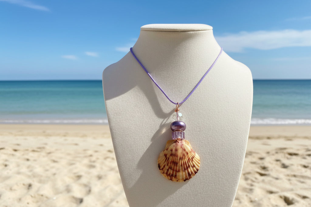 Twilight Purple Tiger Scallop Necklace
