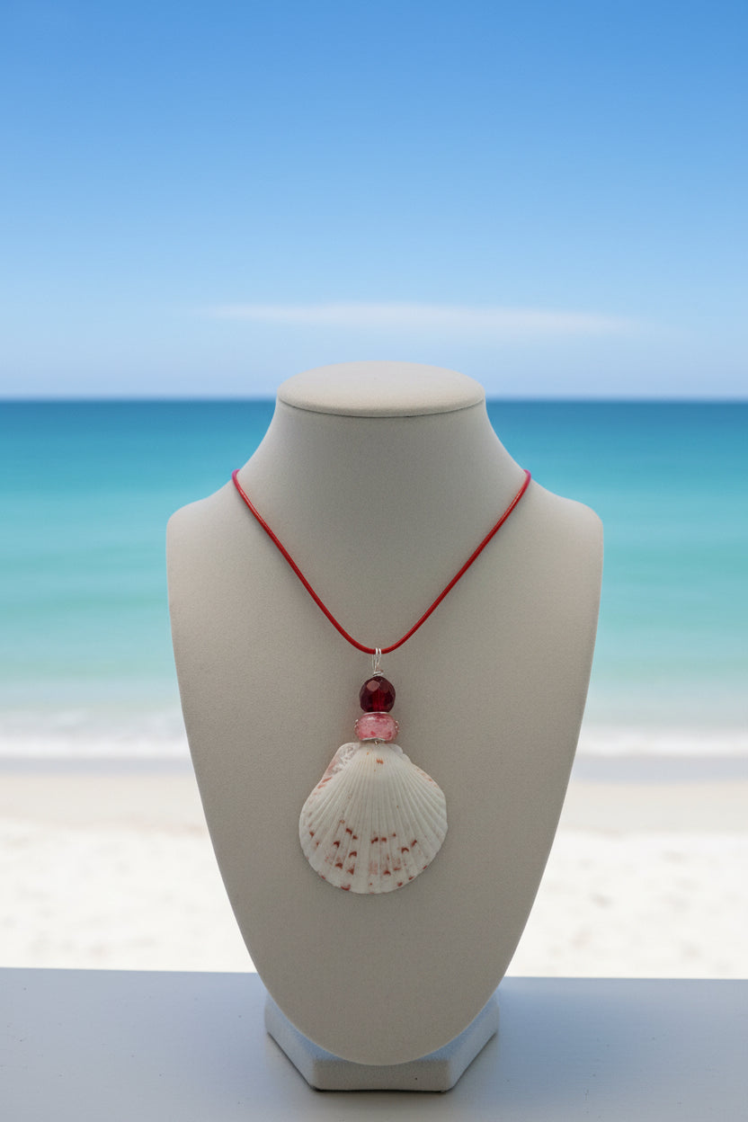 Crimson Tide Bloom Shell Necklace
