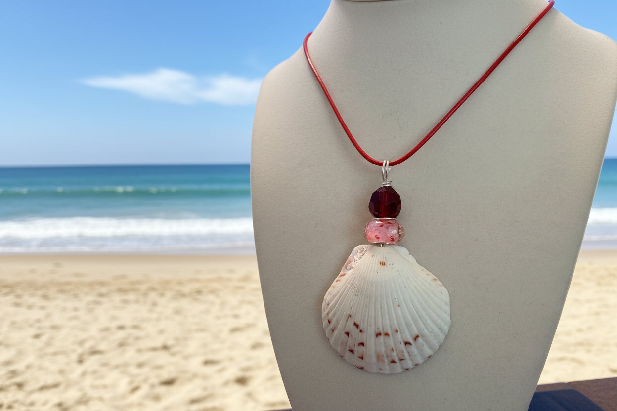 Crimson Tide Bloom Shell Necklace