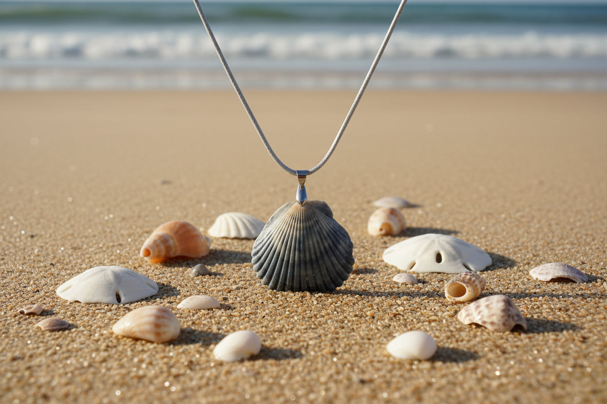 Slate Wave Scallop Necklace