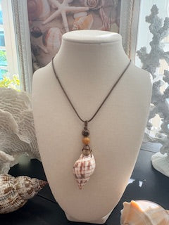 Spire Conch & Tiger Eye Bronze Necklace