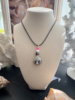 Midnight Pink & Black Cat Pendant Necklace