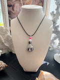 Midnight Pink & Black Cat Pendant Necklace