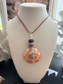 Royal Speckled Shore Scallop Necklace