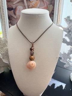 Sandy Swirl Shark Eye Pendant Necklace