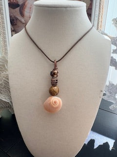 Sandy Swirl Shark Eye Pendant Necklace