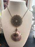 Ursela Under The Sea Bronze Filigree Medallion Scallop Octopus Necklace