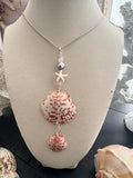 Cascading Leopard Calico Shell Starfish Necklace