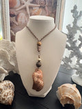 Copper White Water Lariat Necklace