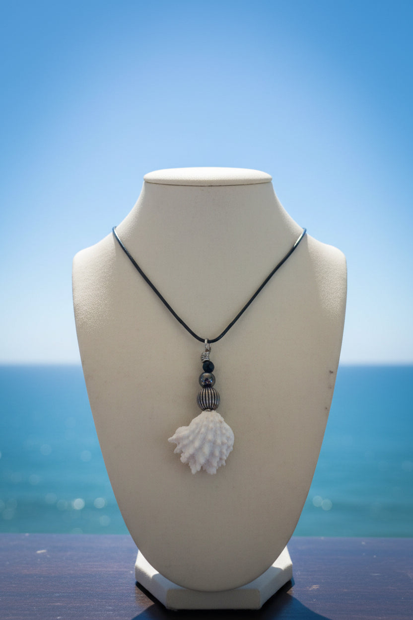 White Neptune Shell Pendant Necklace