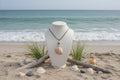 Calm Waters Gold Filigree Bead Pendant Necklace