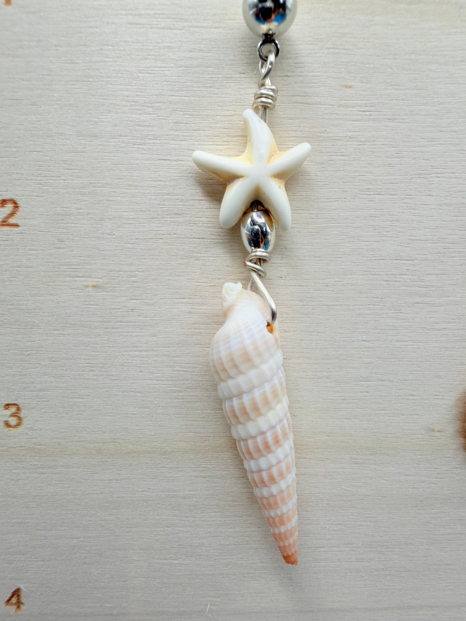 Mismatched Scallop & Auger Shell Dangle Earrings Coastal Beach