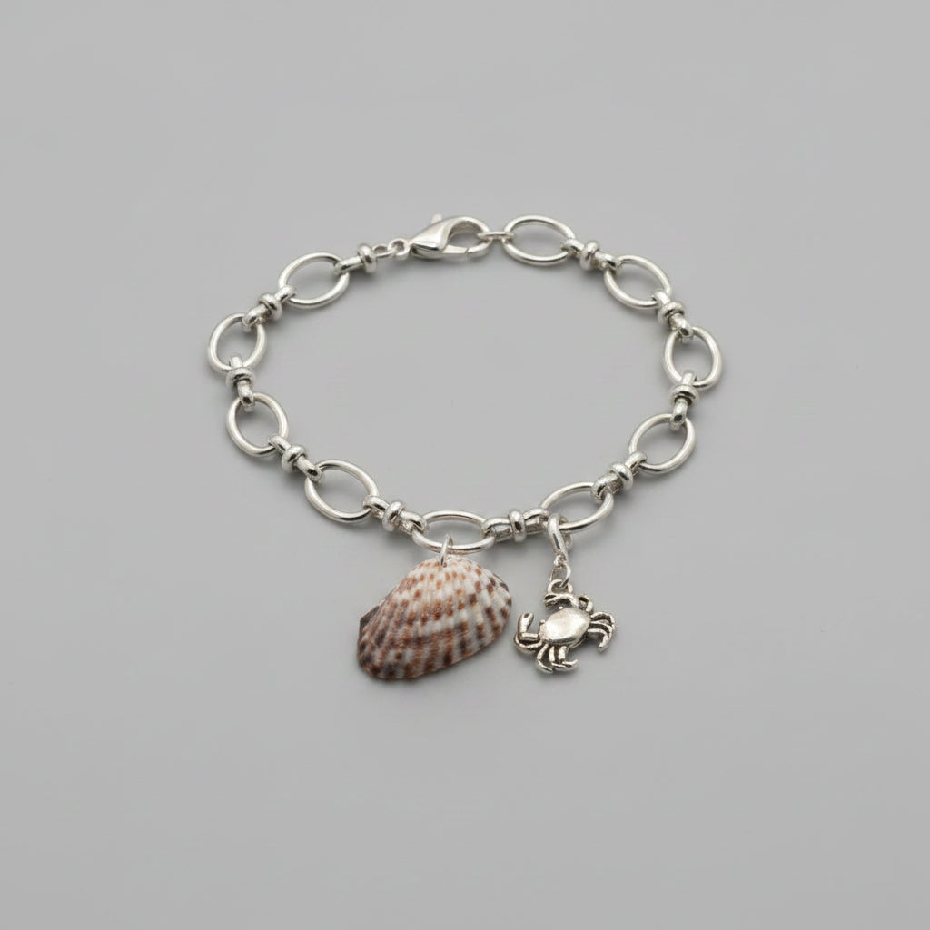 Silver Crab Charm Bracelet