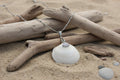 Silver Charm Butter Cup Necklace - White Butter Cup Shell with Silver Shell Charm from Florida Gulf Shores