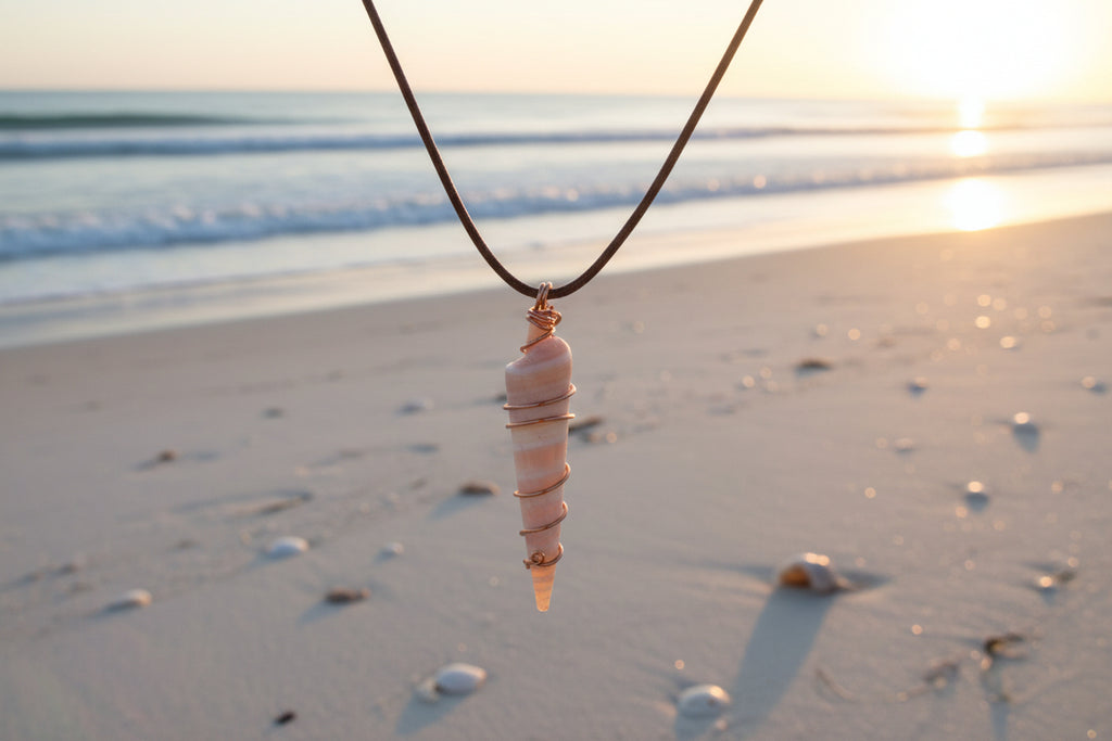 Copper Spiral Auger Shell Necklace
