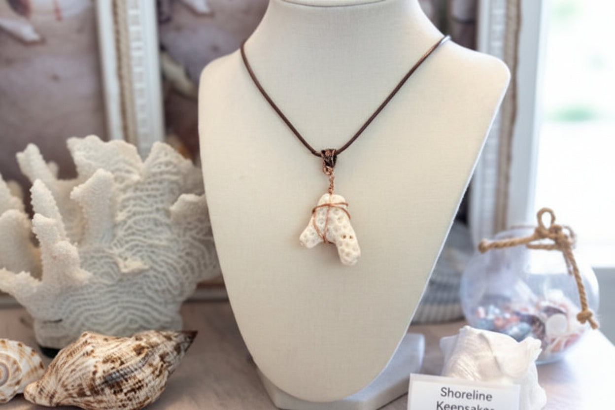 Copper Coral Treasure Necklace -