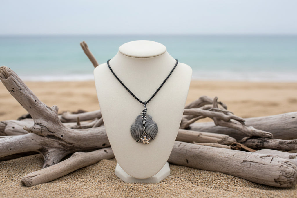 Silver Mist Shell Necklace