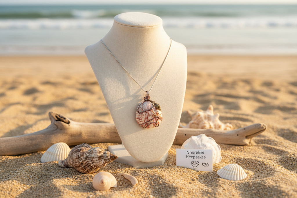 Copper Swirls Shell Necklace