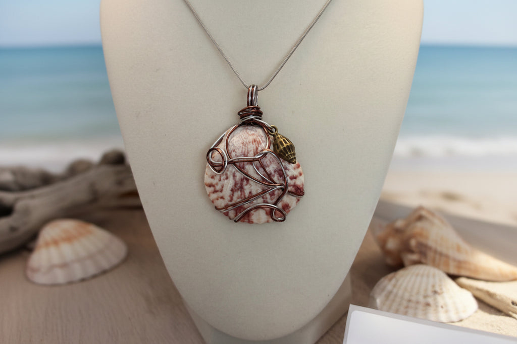 Copper Swirls Shell Necklace
