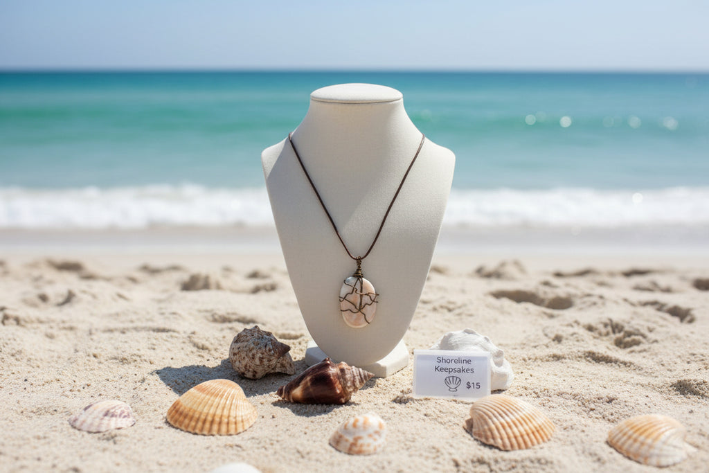 Ivory Tide Wire-Wrapped Shell Necklace