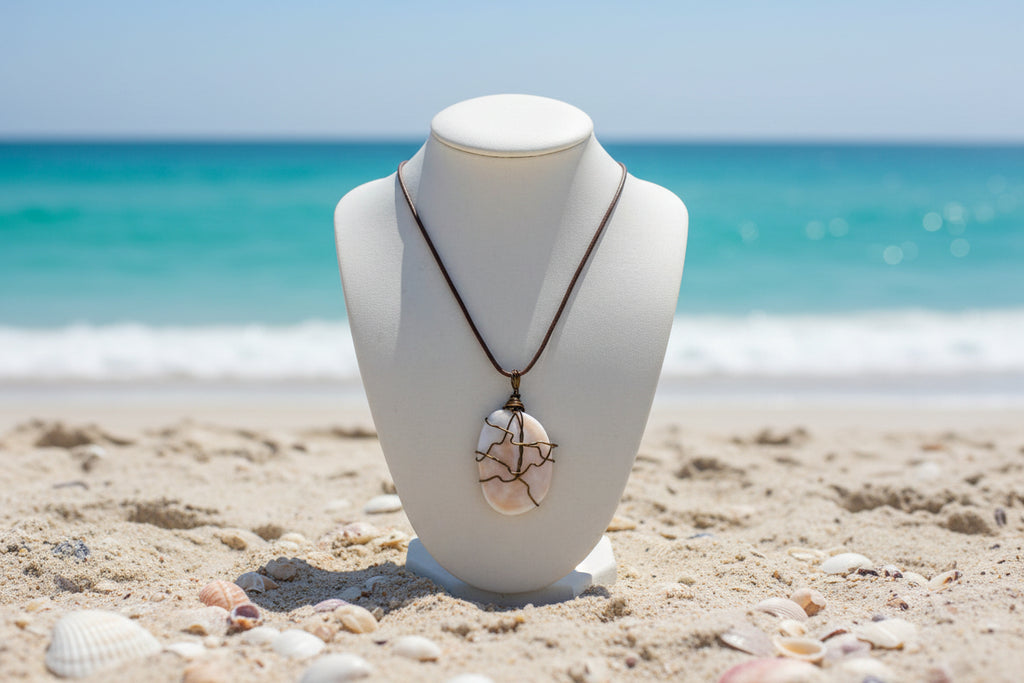 Ivory Tide Wire-Wrapped Shell Necklace