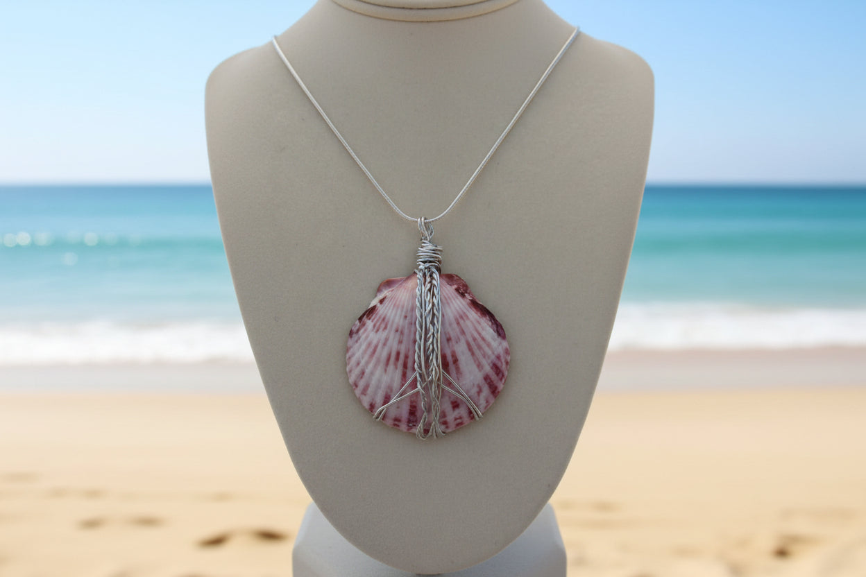 Blushing Waves Pink Shell Necklace