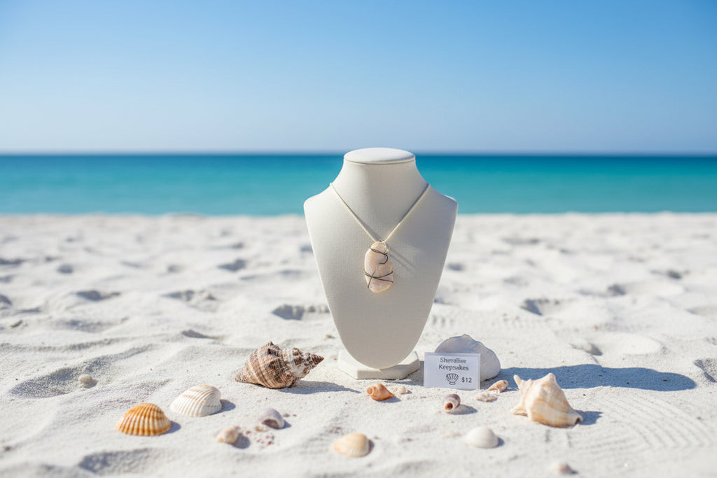 Coastal Treasure Wire-Wrapped Shell Necklace