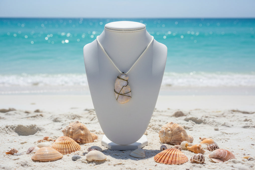Coastal Treasure Wire-Wrapped Shell Necklace