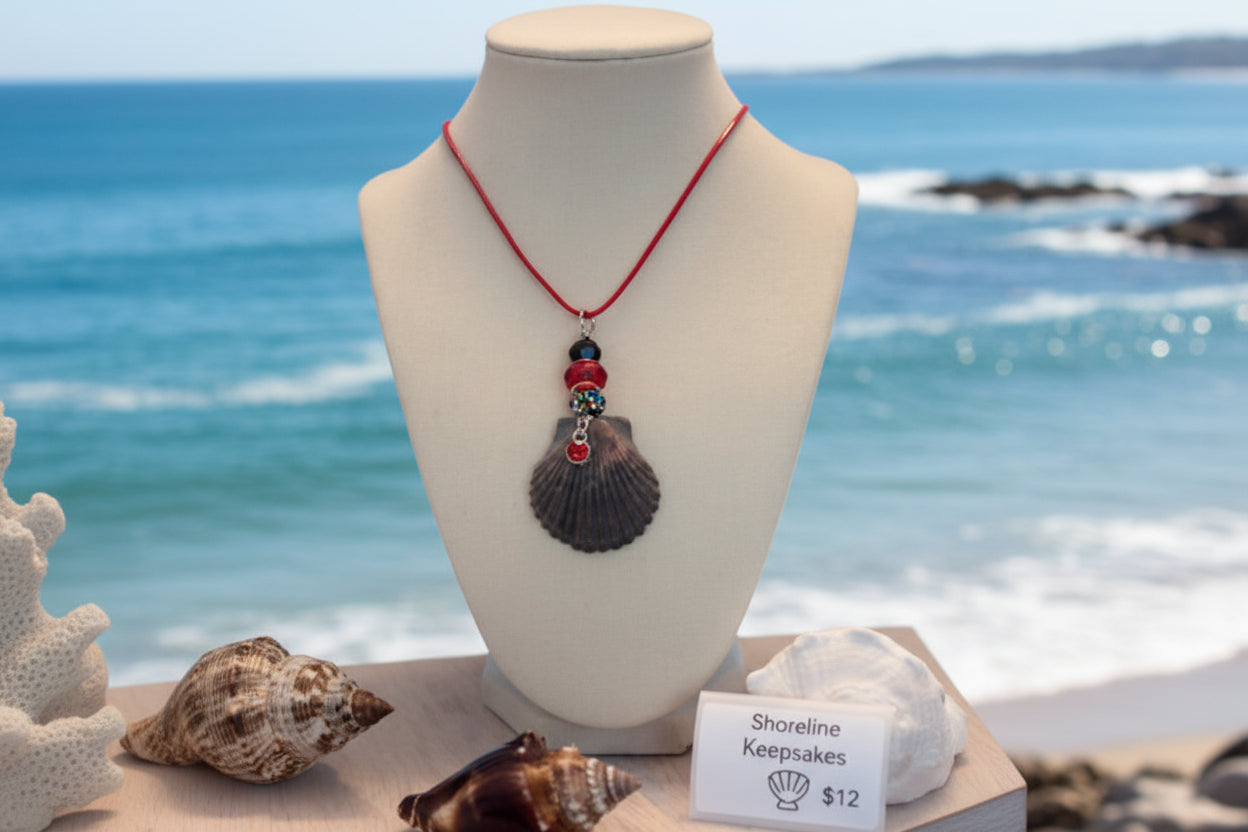Ruby Midnight Shell Necklace