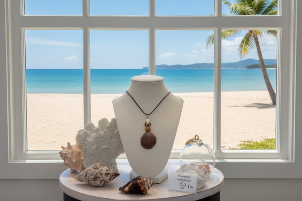 Chocolate Sands Shell Necklace - Scallop from Florida Gulf Shores