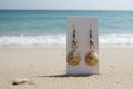 Cockle Shell Earrings with Pink Beads