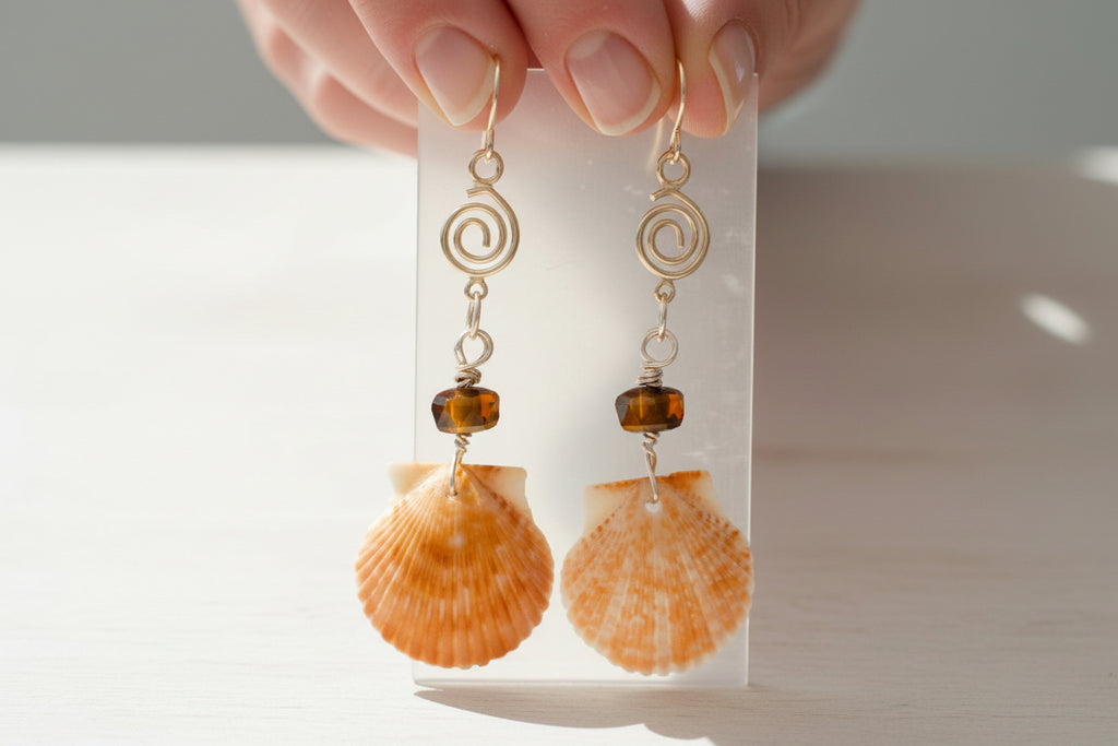 Golden Tide Shell Earrings