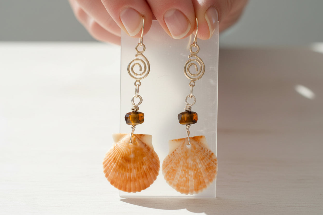 Golden Tide Shell Earrings
