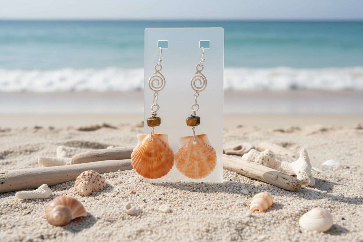 Golden Tide Shell Earrings