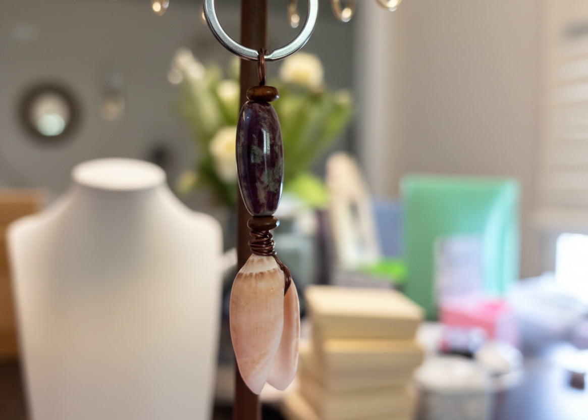Midnight Elegance - Purple Shell Keychain