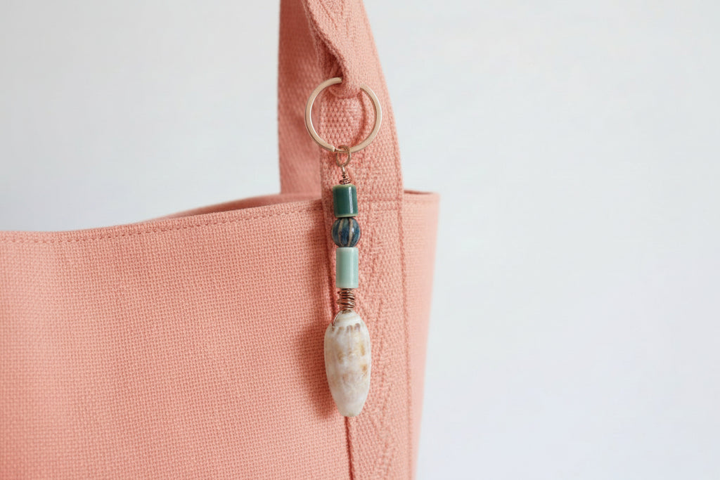Nature's Palette - Lettered Olive Shell Keychain