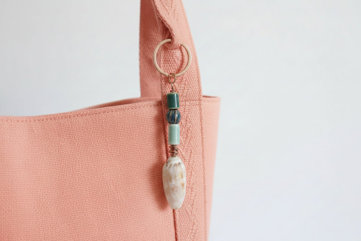 Nature's Palette - Lettered Olive Shell Keychain