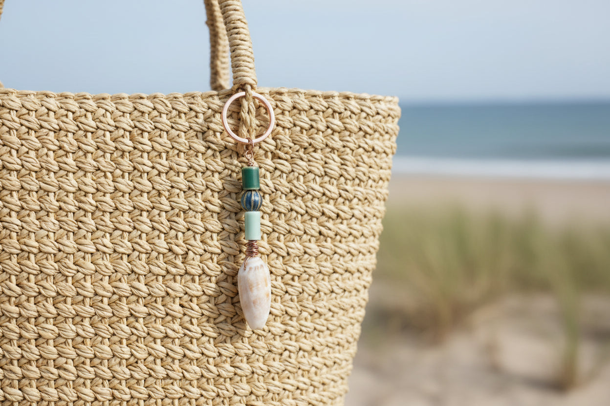 Nature's Palette - Lettered Olive Shell Keychain