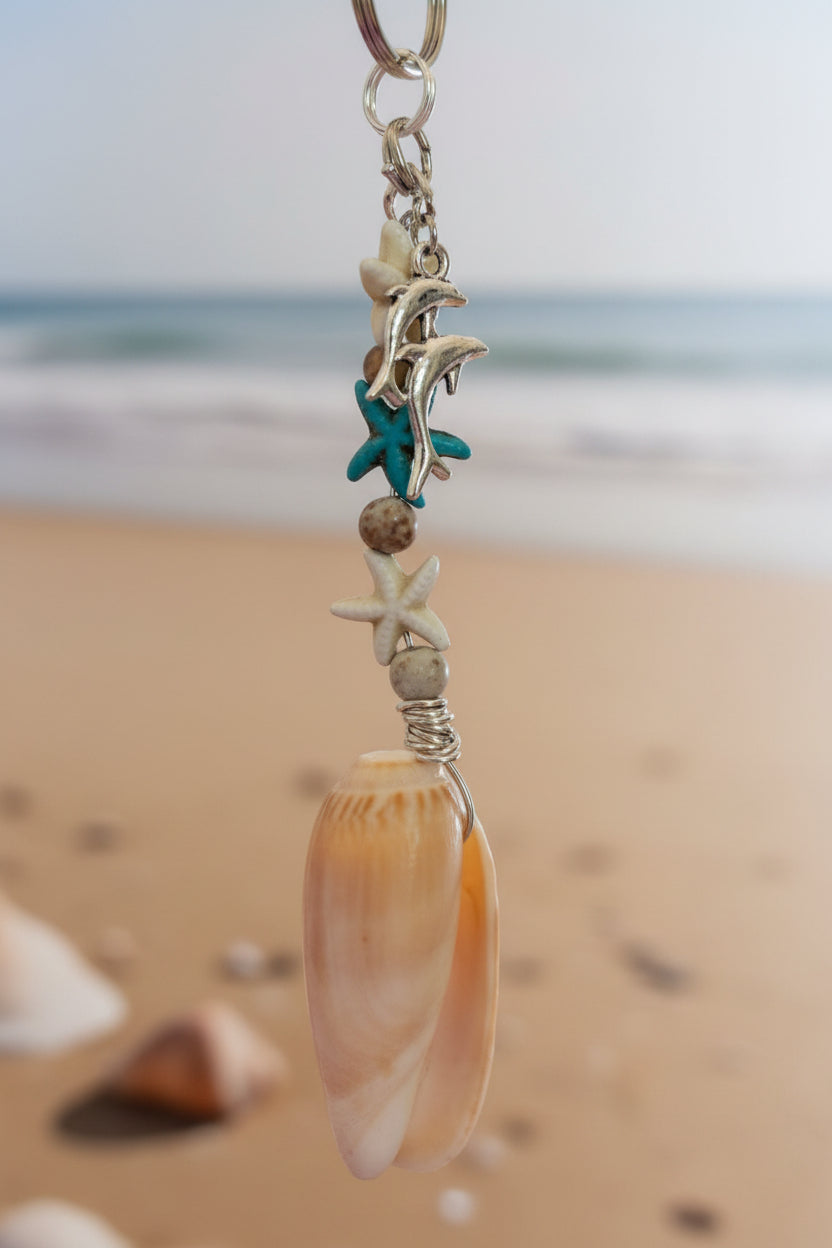 Ocean Star Shell Charm and keychain
