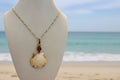 Cream Embrace Scallop Shell & Bronze Bead Necklace