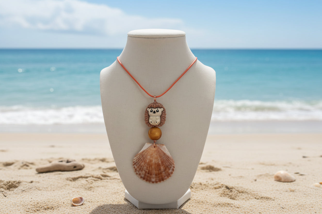 Little Explorer Hedgehog Shell Necklace
