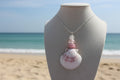 Pink Pastel Shore Shell Necklace - 925 silver chain