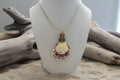 Burgandy Elegance - Scallop Shell, Brown Bead Necklace